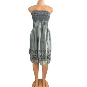 Anthropologie Lapis Boho Convertible Tube Dress CoverUp Maxi Skirt Blue